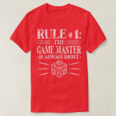 De Game Master is altijd goed RPG DM Rollenspel T-shirt (Design voorkant)