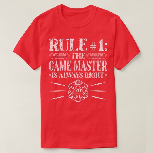 De Game Master is altijd goed RPG DM Rollenspel T-shirt (Design voorkant)