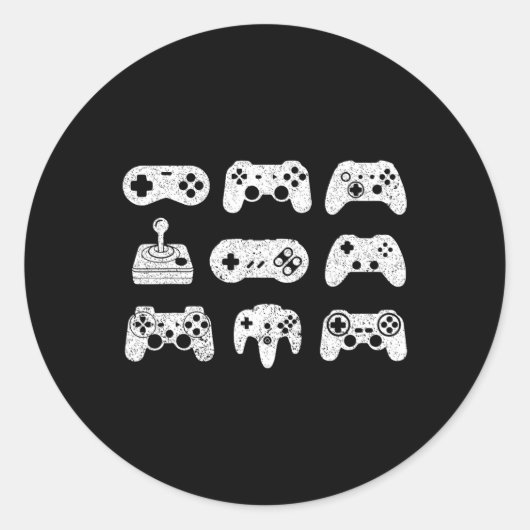 De game van de Dingen Video Game Controller bestur Ronde Sticker (Voorkant)
