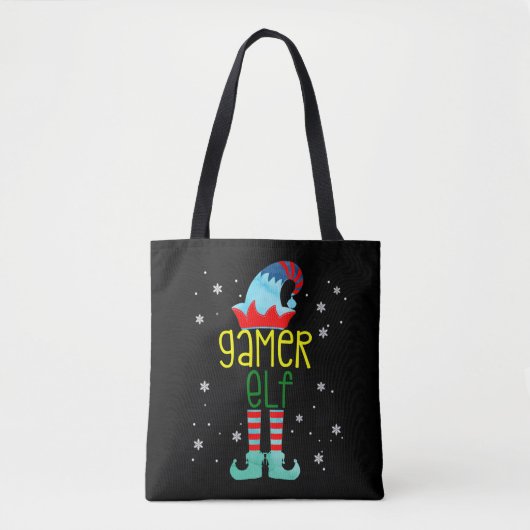 De gamer Elf Funny Merry-kerstfamilie Matchin Tote Bag (Voorkant)