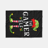 De Gamer Elf Kerst Matchende Pyjama Fleece Deken (Voorkant (Horizontaal))