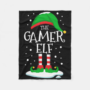 De gamer Elf-kerstfamilie komt overeen met de kers Fleece Deken