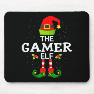 De Gamer Elf Kerstmis Familie Matching Pyjama Muismat