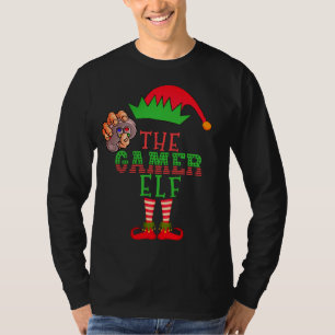 De Gamer Elf Kerstmis Familie Matching Pyjama T-shirt