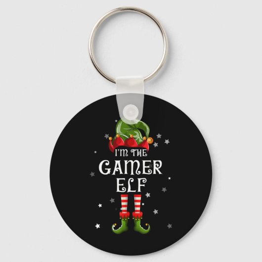 De Gamer Elf Leuk Kerst Matching Familie  Sleutelhanger (Voorkant)