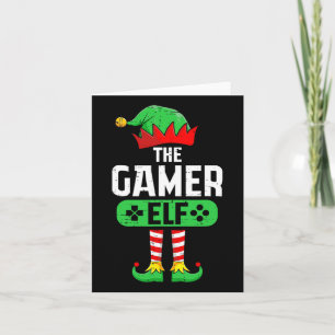 De Gamer Elf Xmas Bijpassende Kerstmis Familie Paj Kaart
