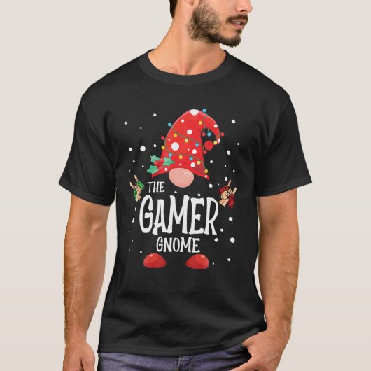 De gamer Gnome Matching Family Kerstmis Pa T-shirt (Voorkant)