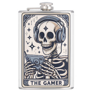 De Gamer Skelet Tarotkaart Heupfles