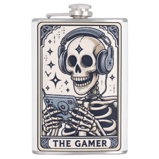 De Gamer Skelet Tarotkaart Heupfles