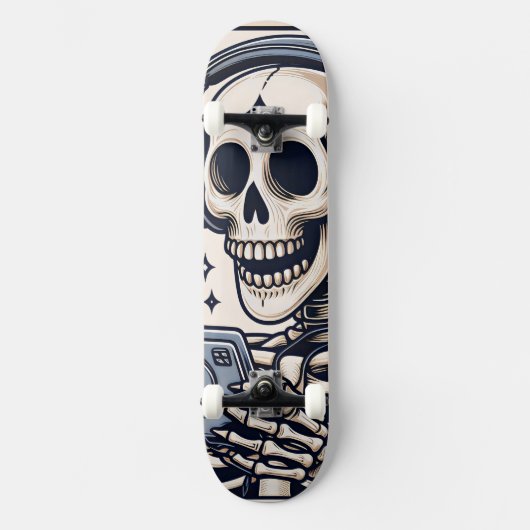 De Gamer Skelet Tarotkaart Persoonlijk Skateboard (Voorkant)