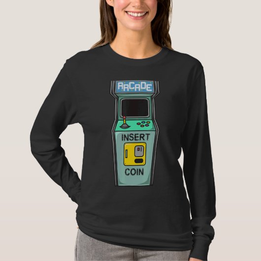 De gamerretro van Arcade neemt munt in T-shirt (Voorkant)