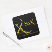 De gaming standaard vierkante Stickers - Zwart (Envelop)