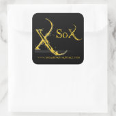 De gaming standaard vierkante Stickers - Zwart (Tas)