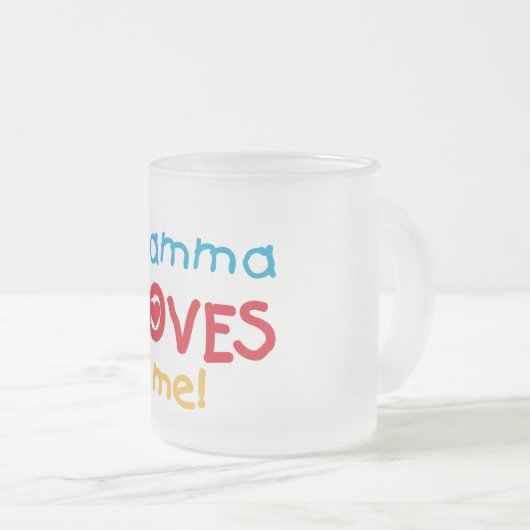 De gamma houdt van me T-shirts en Giften Matglas Koffiemok (Voorkant rechts)