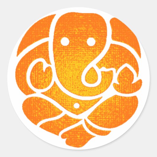 DE GANESH LIEFDE RONDE STICKER (Voorkant)