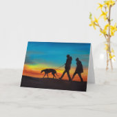 De Gang van de zonsondergang met het Wenskaart van Kaart (Gele Bloem)