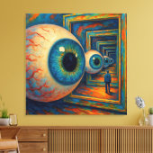 De gang van het zien - een surrealistisch portret canvas afdruk (Insitu (Woonkamer))