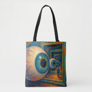 De gang van het zien - een surrealistisch portret tote bag