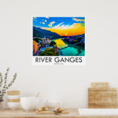De Ganges, Rishikesh, India Poster (Keuken)