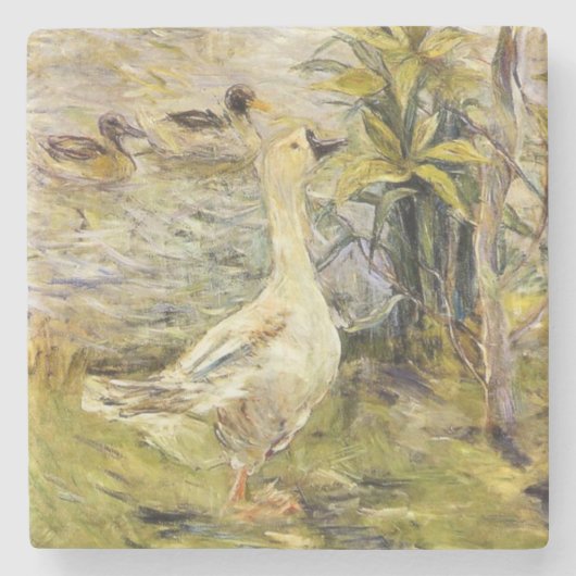 De Gans (door Berthe Morisot) Stenen Onderzetter (Voorkant)