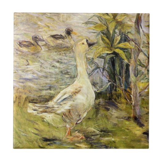 De Gans (door Berthe Morisot) Tegeltje (Voorkant)