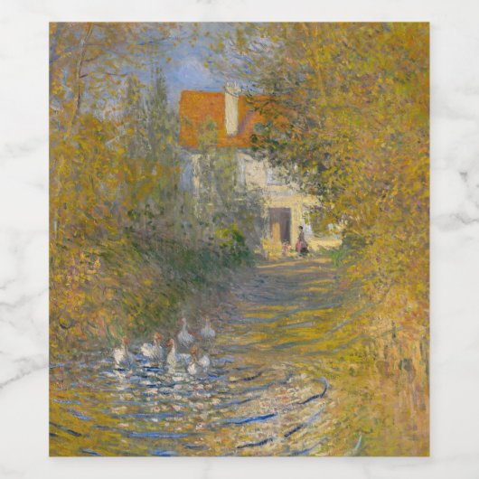 De ganzen, 1874, van Claude Monet Wijn Etiket (Enkel label)