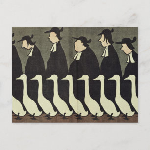 De ganzen, anti-geestelijk briefkaart