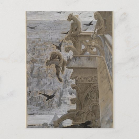 De Gargoyles in Notre-Dame de Paris Briefkaart (Voorkant)