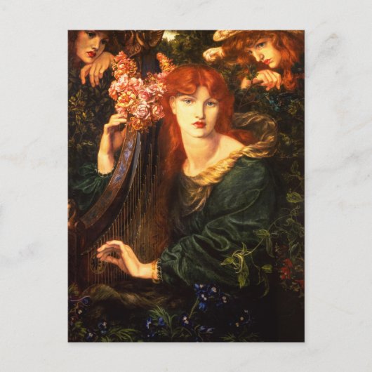 De Garlandvrouw van Dante Gabriel Rossetti Briefkaart (Voorkant)