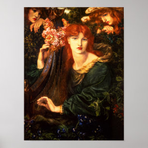 De Garlandvrouw van Dante Gabriel Rossetti Poster