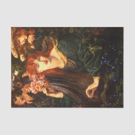 De Garlandvrouw van Dante Gabriel Rossetti Tissuepapier (Voorkant)