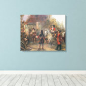 De garnizoen van het dorp hadden eindelijk Surrend Canvas Afdruk (Insitu (Houten vloer))