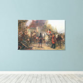 De garnizoen van het dorp hadden eindelijk Surrend Canvas Afdruk (Insitu (Houten vloer))