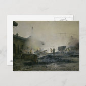 De gasfabriek te Courcelles, 1884 Briefkaart (Voorkant / Achterkant)