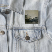 De gasfabriek te Courcelles, 1884 Vierkante Button 5,1 Cm (In situ)