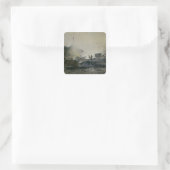 De gasfabriek te Courcelles, 1884 Vierkante Sticker (Tas)