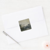 De gasfabriek te Courcelles, 1884 Vierkante Sticker (Envelop)