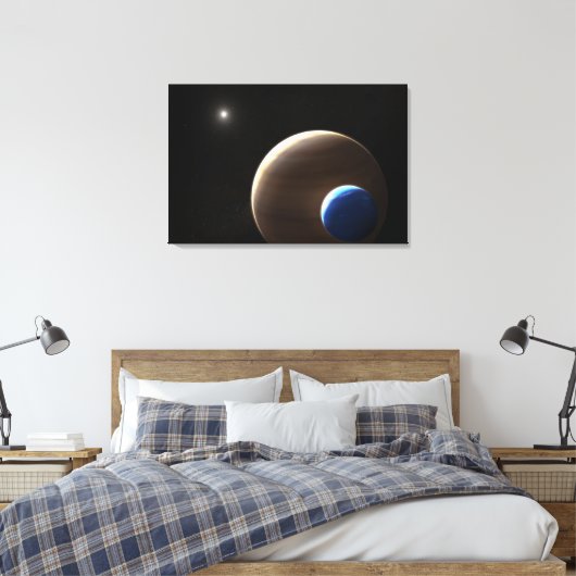 De gasreus planeet Kepler-1625b Canvas Afdruk (Insitu (Slaapkamer))