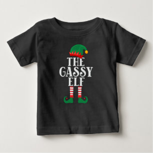 De Gassy Elf Funny Kerstmis Baby T-Shirt