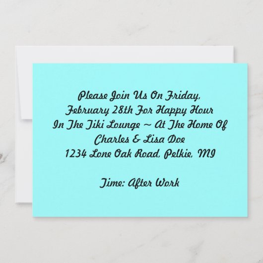 De gastheer nodigt het Van het thema van het Happy Kaart (Achterkant)