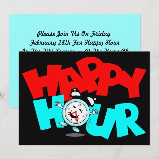 De gastheer nodigt het Van het thema van het Happy Kaart (Voorkant / Achterkant)