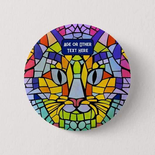 De Gastheer van de Partij van het kat met eigen te Ronde Button 5,7 Cm (Voorkant)