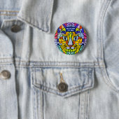De Gastheer van de Partij van het kat met eigen te Ronde Button 5,7 Cm (In situ)