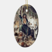 De gastheer van Kerst Presenteerde met Schuifje Keramisch Ornament (Rechts)