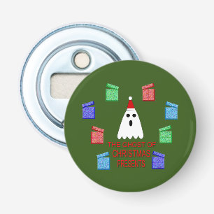 De gastheer van Kerstmis presenteert grappig Button Flesopener