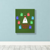 De gastheer van Kerstmis presenteert grappig Canvas Afdruk (Insitu (Houten vloer))