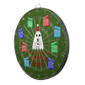 De gastheer van Kerstmis presenteert grappig Dartbord (Voorkant Rechts)