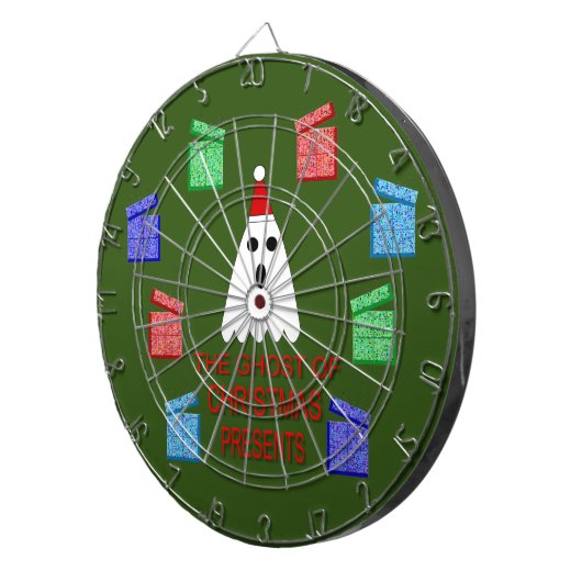 De gastheer van Kerstmis presenteert grappig Dartbord (Voorkant Rechts)