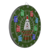 De gastheer van Kerstmis presenteert grappig Dartbord (Voorkant Links)