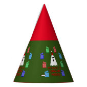 De gastheer van Kerstmis presenteert grappig Feesthoedjes (Links)